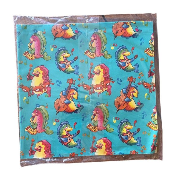 Artfaire Gift Wrap Paper All Occasion Fish Playing Instruments Fun Unique - Picture 2 of 2